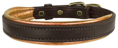 Perri's Metallic Padded Leather Dog Collar