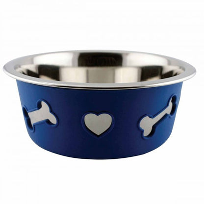 Weatherbeeta Non-Slip Stainless Steel Silicone Bone Dog Bowl