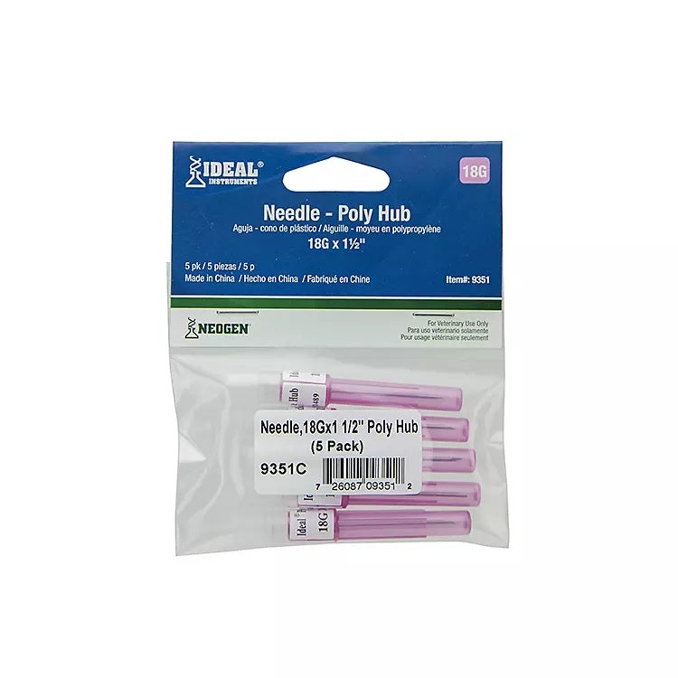 Ideal Polypropylene Hub Needle Pack - 5 Pack