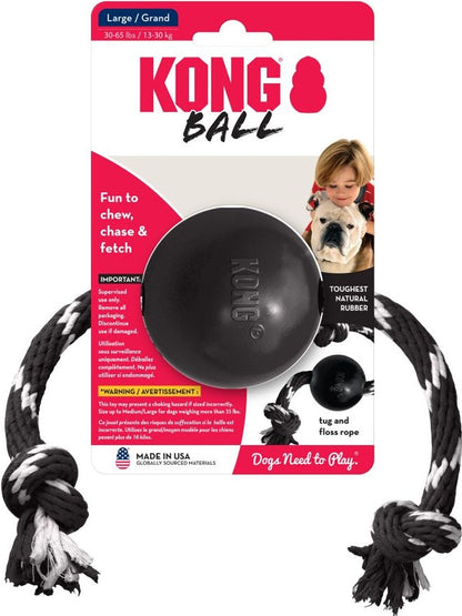 KONG Extreme Ball with Rope Dog Toy