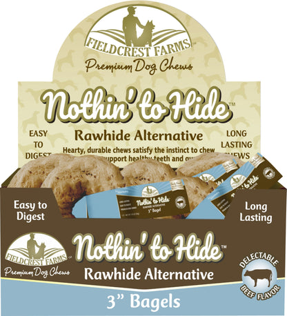 Fieldcrest Farms Nothin' To Hide Rawhide Alternative Bagel Dog Chews