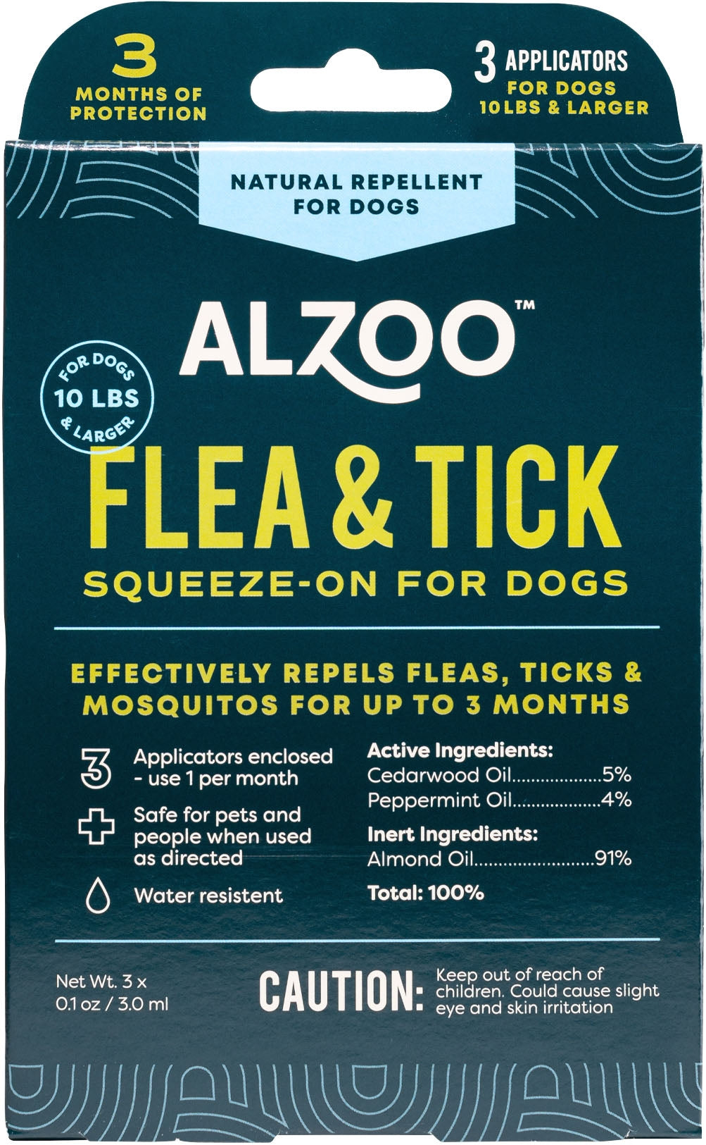 Alzoo Plant-Based Flea & Tick Squeeze-On For Dogs