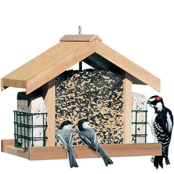 Perky-Pet Deluxe Chalet with Suet Holders Bird Feeder