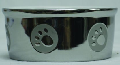 SPOT Paw Print Titanium Dog Dish