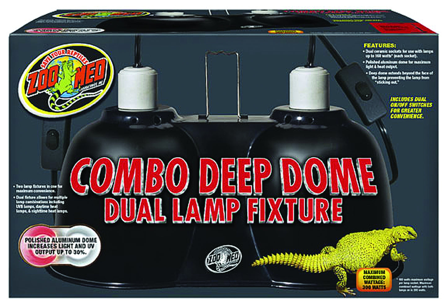 Zoo Med Combo Deep Dome Lamp Fixture