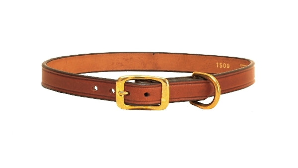 Tory Leather Plain Creased Dog Collar