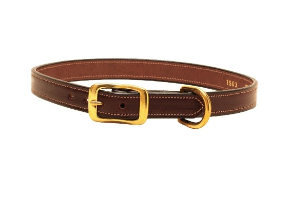 Tory Leather Saddle Stitched Dog Collar