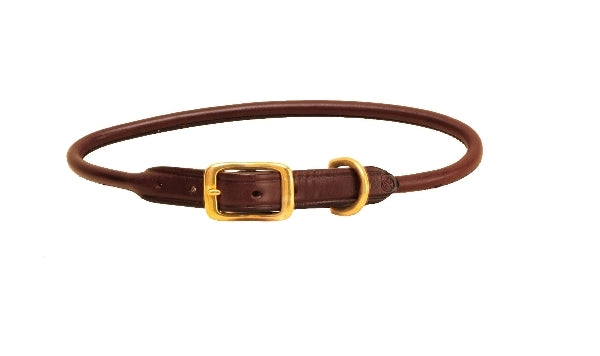 Tory Leather Rolled Leather Dog Collar