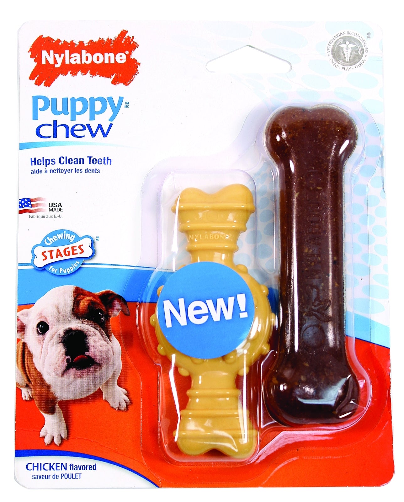 Nylabone Puppy Chew Textured Ring & Flat Bone Puppy Chew