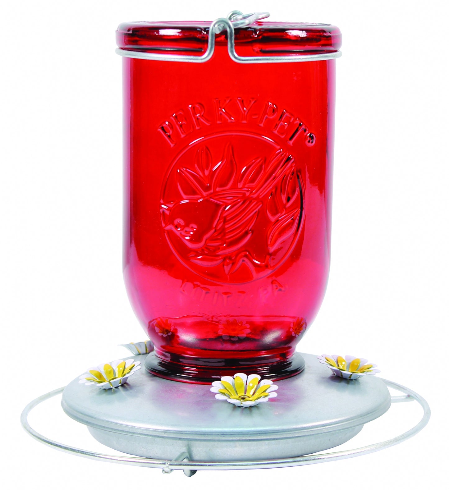 Perky Pet Red Mason Jar Hummingbird Feeder