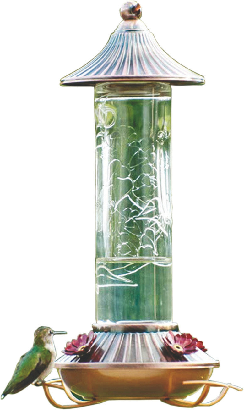 Etched Hummingbird Feeder