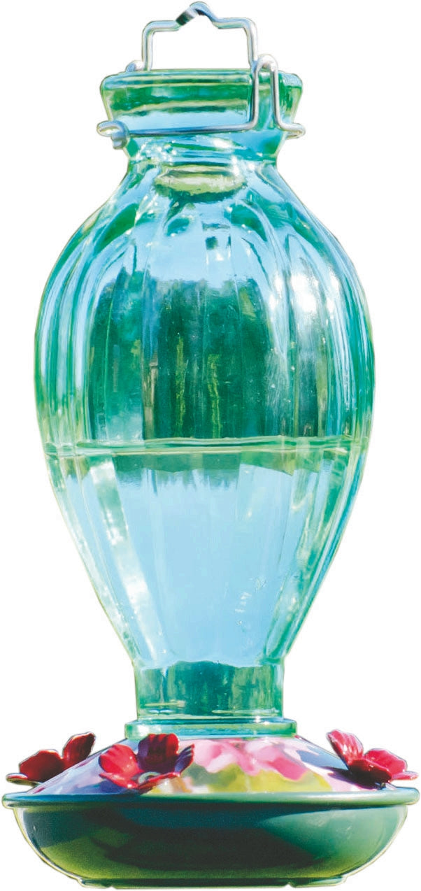 Fluted Glass Hummingbird Feeder