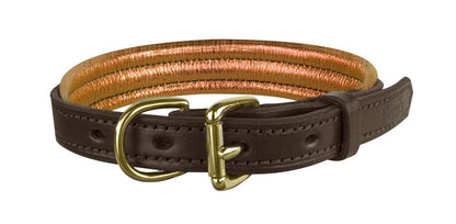 Perri's Metallic Padded Leather Dog Collar